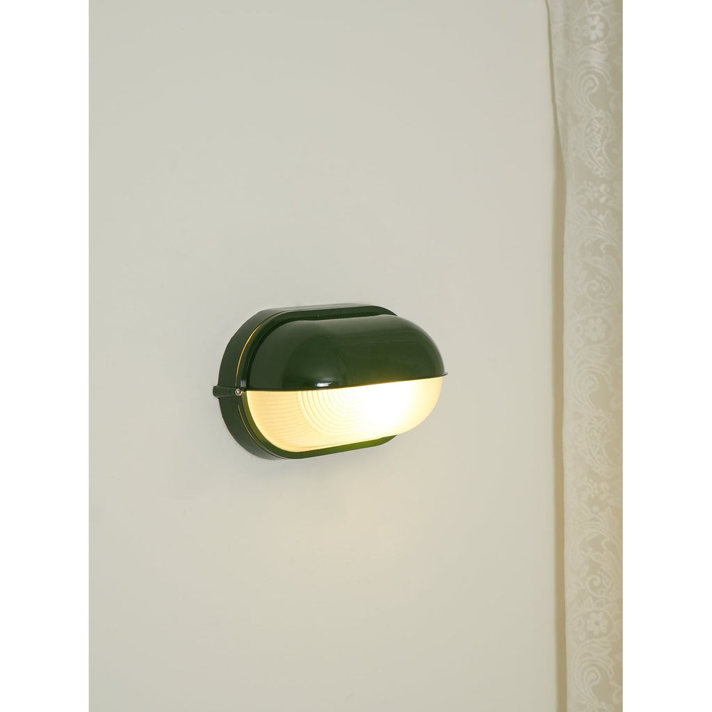 Outdoor Bulkhead Wall Light with Oval Shield and Ribbed Glass Diffuser - Image 28