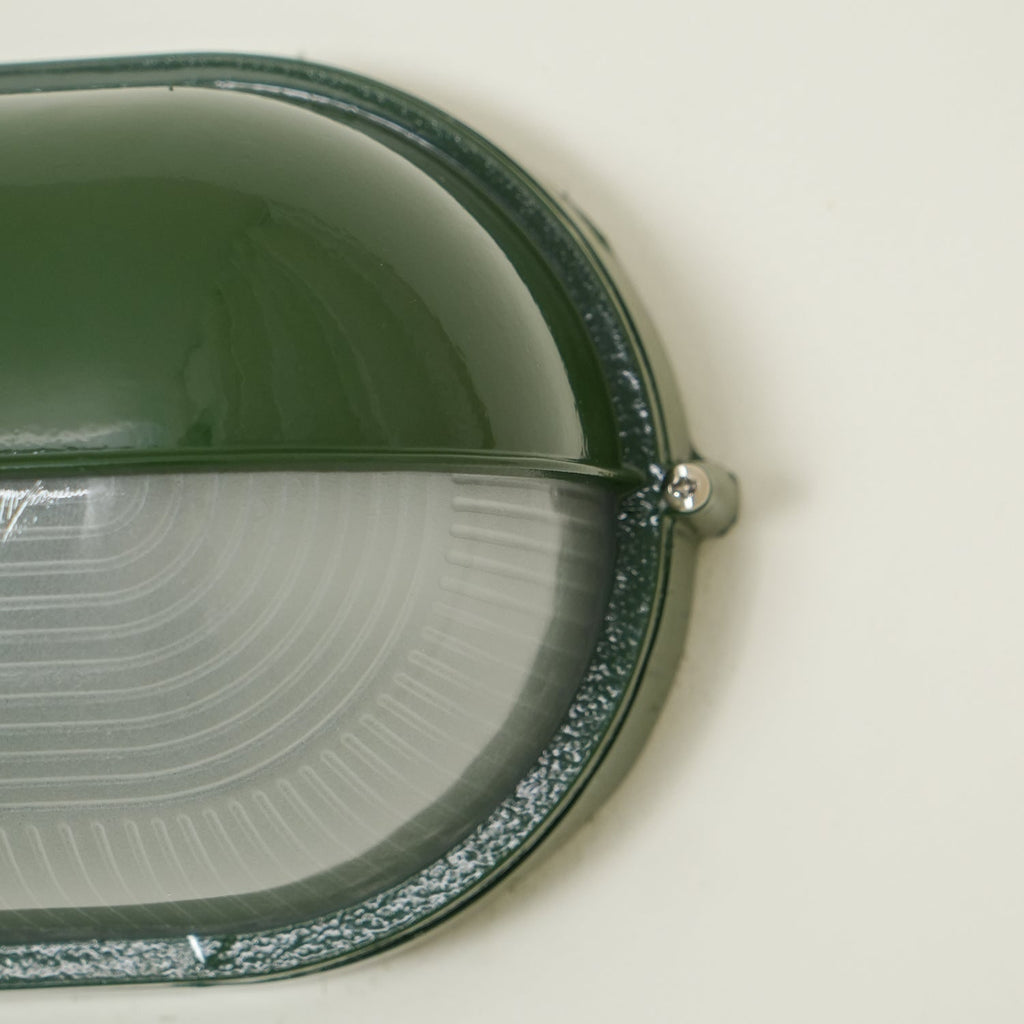 Outdoor Bulkhead Wall Light with Oval Shield and Ribbed Glass Diffuser - Image 32