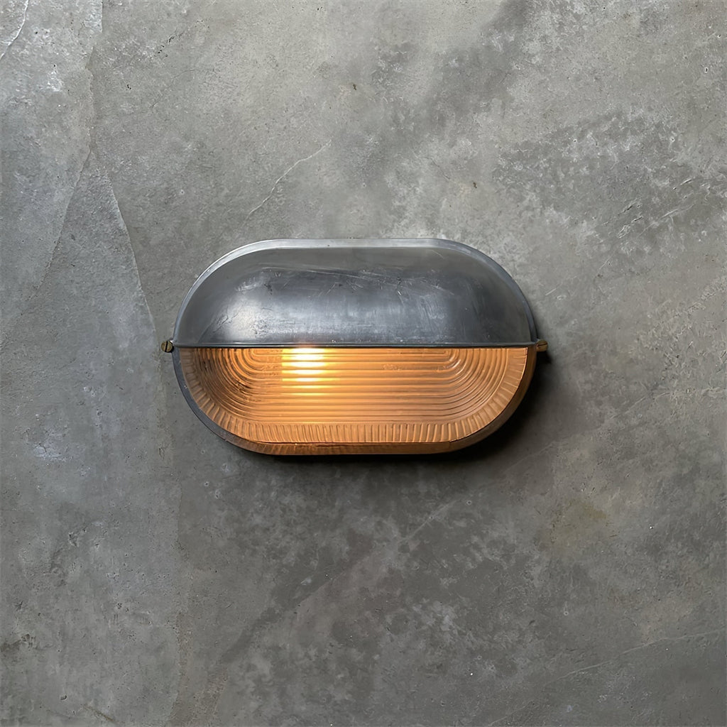 Outdoor Bulkhead Wall Light with Oval Shield and Ribbed Glass Diffuser - Image 47