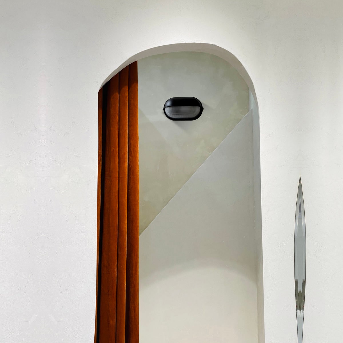Outdoor Bulkhead Wall Light with Oval Shield and Ribbed Glass Diffuser - Image 5