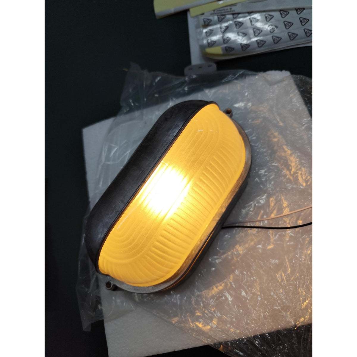 Outdoor Bulkhead Wall Light with Oval Shield and Ribbed Glass Diffuser - Image 53