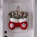 Outdoor Christmas Lights Door Hanger with LED Mitten Shape and Faux Greenery - Image 7