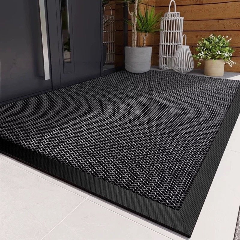 Outdoor Doormat with Heavy Duty Rubber Border and Non-Slip PVC Coil Loop Design - Image 2
