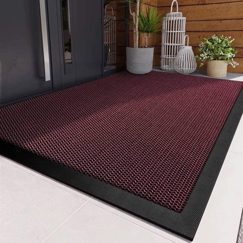 Outdoor Doormat with Heavy Duty Rubber Border and Non-Slip PVC Coil Loop Design - Image 5