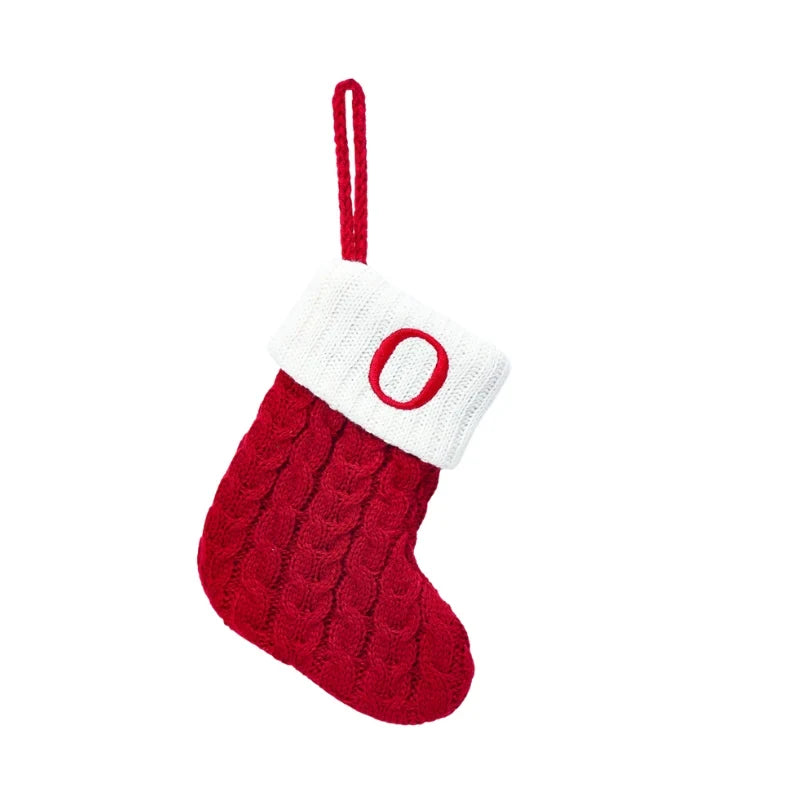 Personalized Christmas Stocking with Cable Knit Design and Embroidered Initial - Image 17