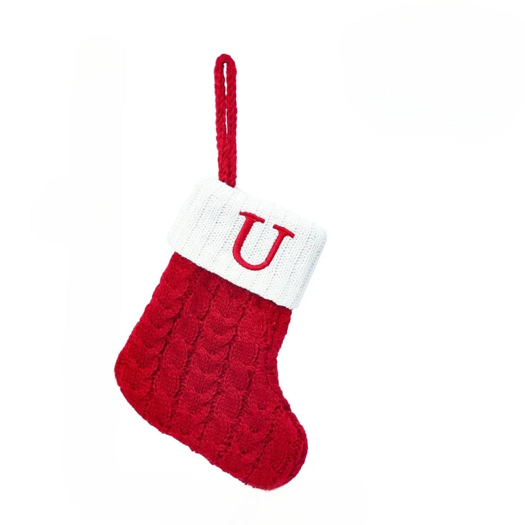 Personalized Christmas Stocking with Cable Knit Design and Embroidered Initial - Image 21
