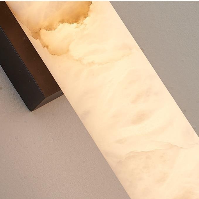 Plug-in Wall Sconce Lighting with Marbled Cylinder Shade Candle - Image 11