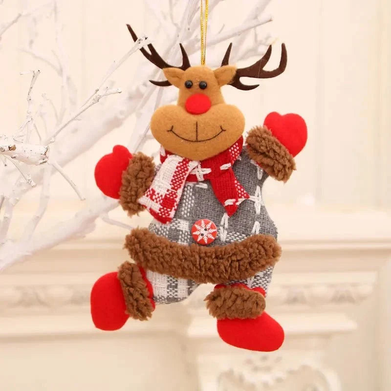 Plush Christmas Ornaments with Dangling Legs and Gold Hanging Loop for Tree Decorations - Image 10