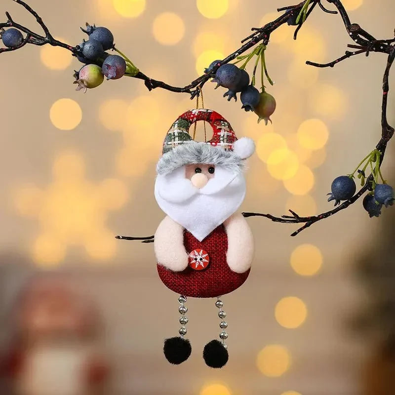 Plush Christmas Ornaments with Dangling Legs and Gold Hanging Loop for Tree Decorations - Image 12