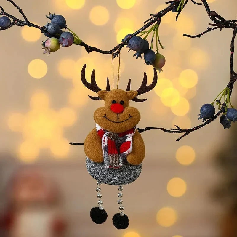 Plush Christmas Ornaments with Dangling Legs and Gold Hanging Loop for Tree Decorations - Image 14