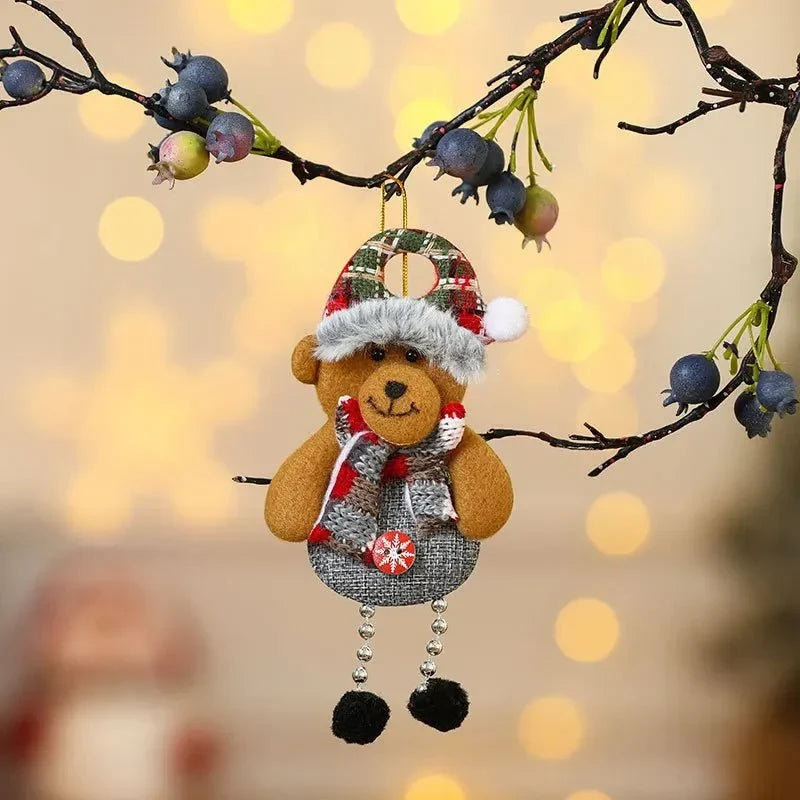 Plush Christmas Ornaments with Dangling Legs and Gold Hanging Loop for Tree Decorations - Image 15