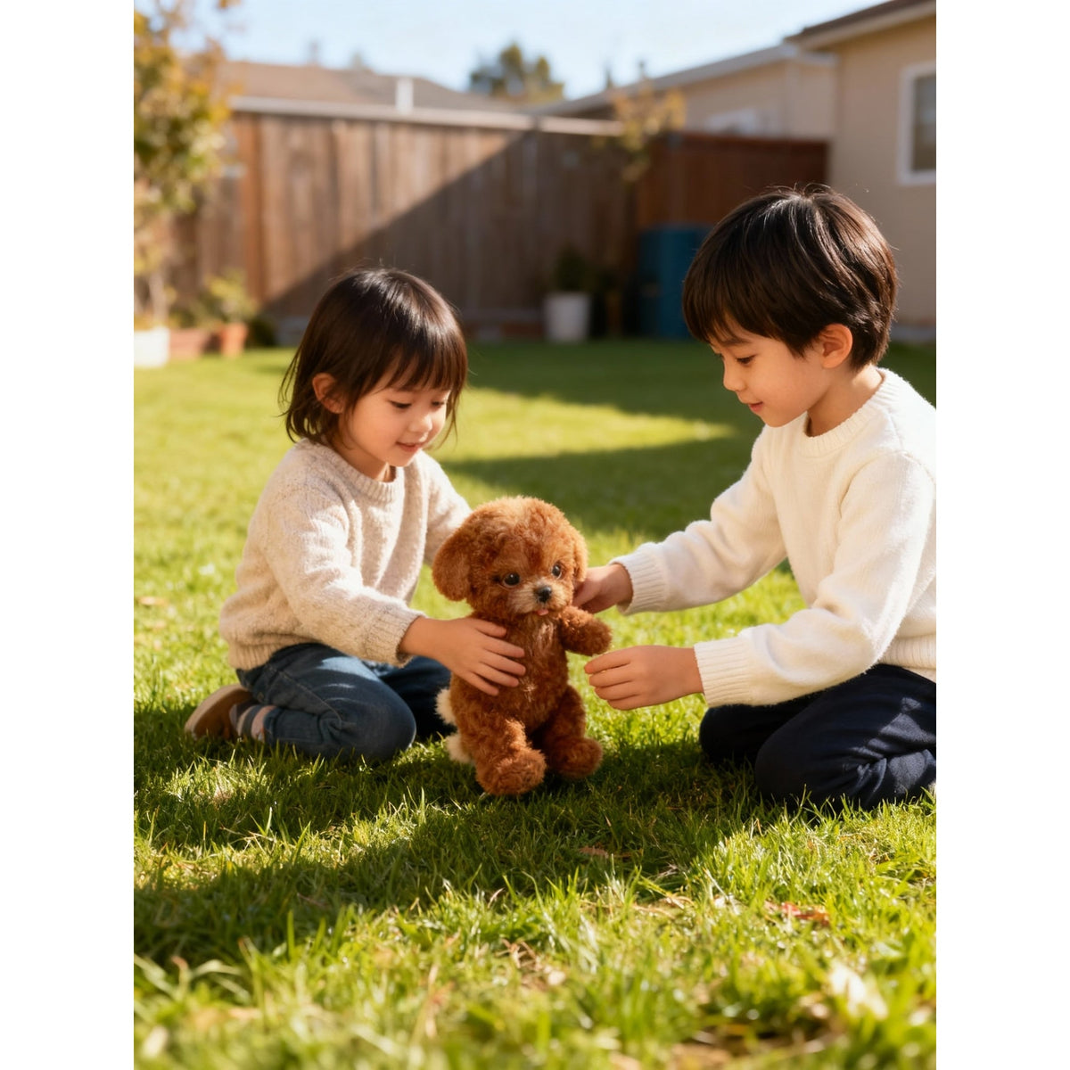 Plush Dog Toy with Soft Faux Fur and Realistic Puppy Features - Image 6