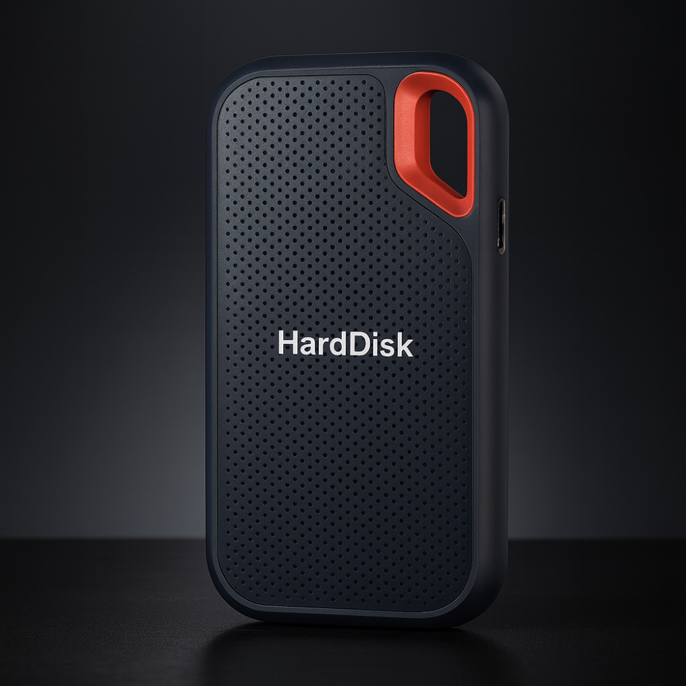 Portable External Solid State Drive with Lanyard Loop and Usb-C Cable for PC - Image 1