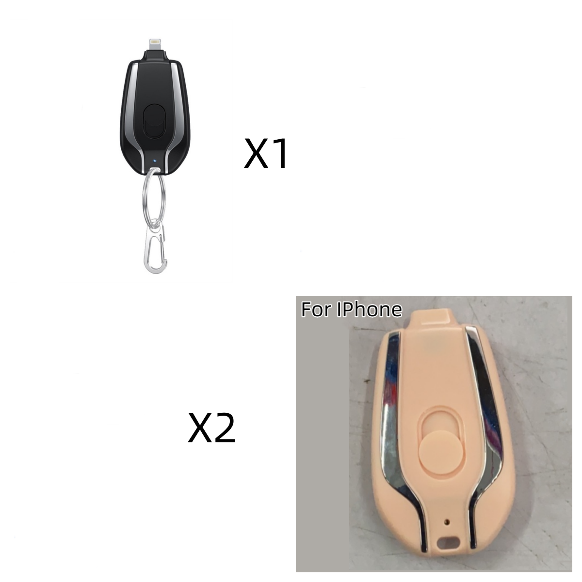Portable Keychain Power Bank Charger with Retractable Connector and Carabiner Clip Phone - Image 10