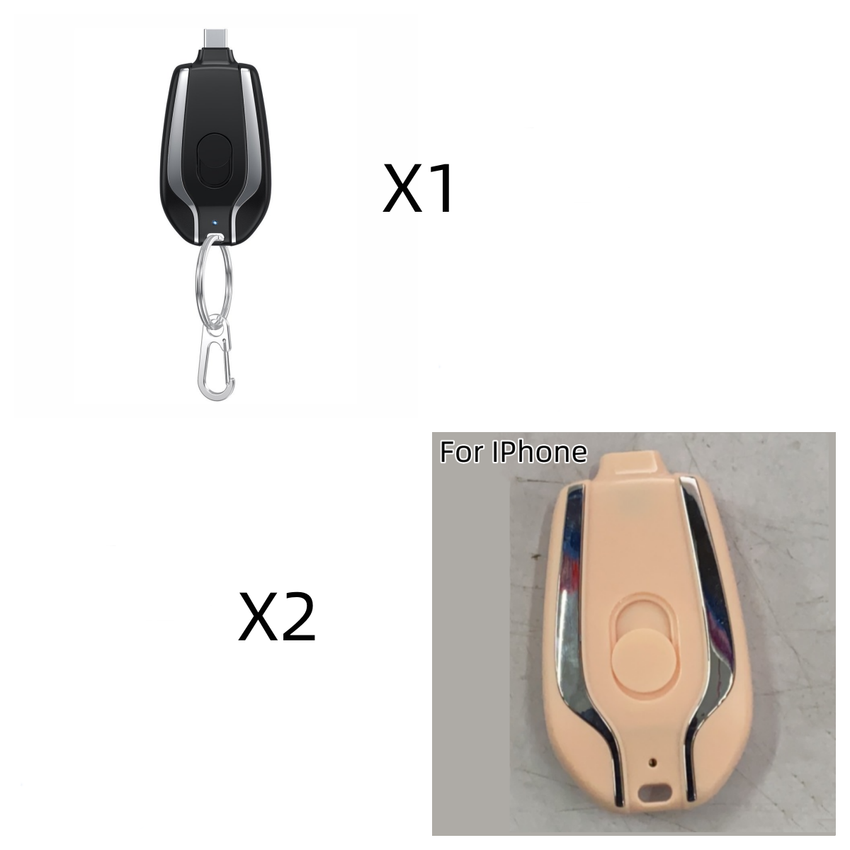 Portable Keychain Power Bank Charger with Retractable Connector and Carabiner Clip Phone - Image 38
