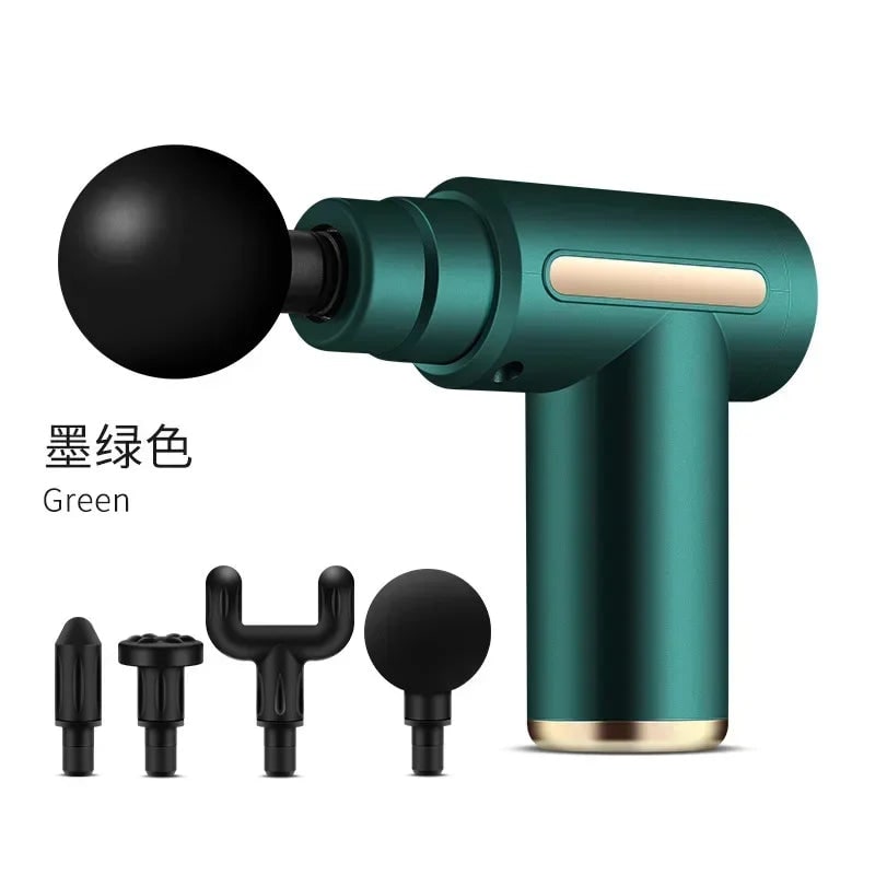 Portable Mini Handheld Massage Gun USB Rechargeable LED Display Four Heads - Image 7