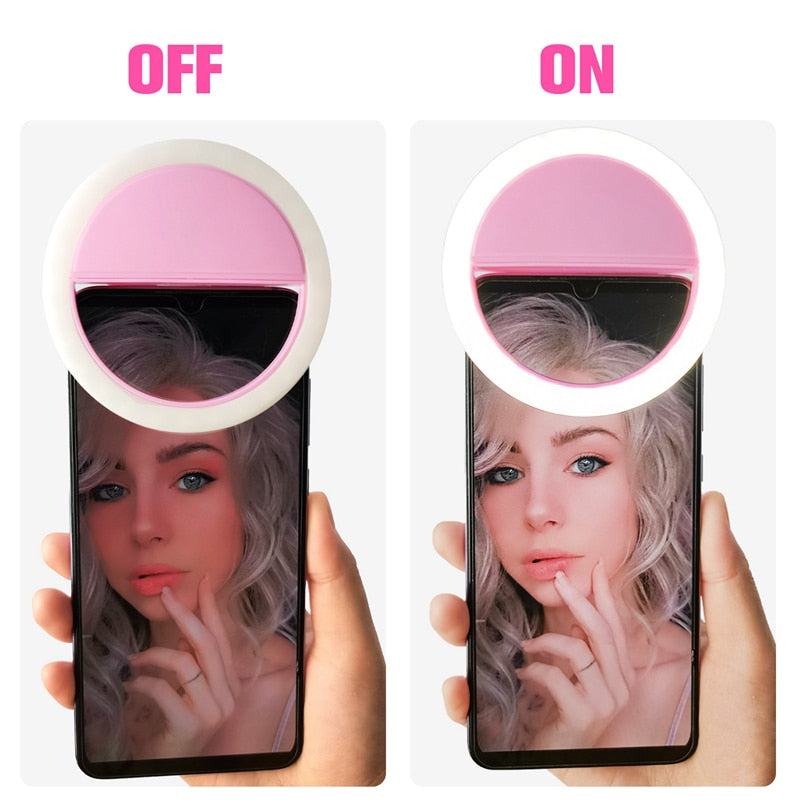 Anneau lumineux selfie portable pour la photographie et la vidéo – Éclairage LED à pince pour la création de contenu, les selfies et les appels vidéo