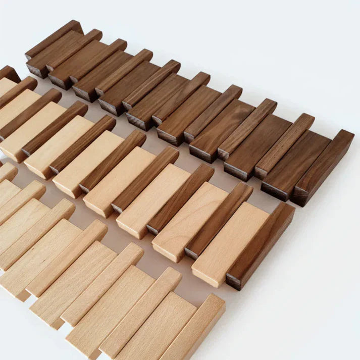 Piano-inspirierter Kleiderhaken aus Holz – Dekorativer Wandhaken mit Haken aus Massivholz | Funktionaler Stauraum und künstlerische Wohndekoration