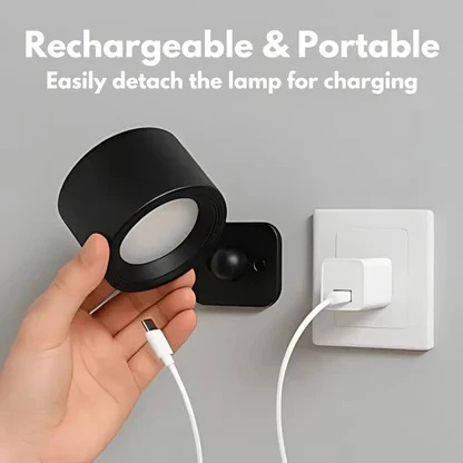 Rechargeable Wall Sconce and Modern Lamp with 360° Rotating Magnetic Head and Remote Control - Image 7