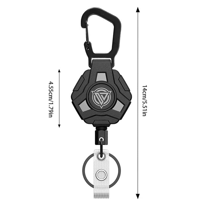 Retractable Badge Reel Keychain with Carabiner and Id Card Holder - Image 12