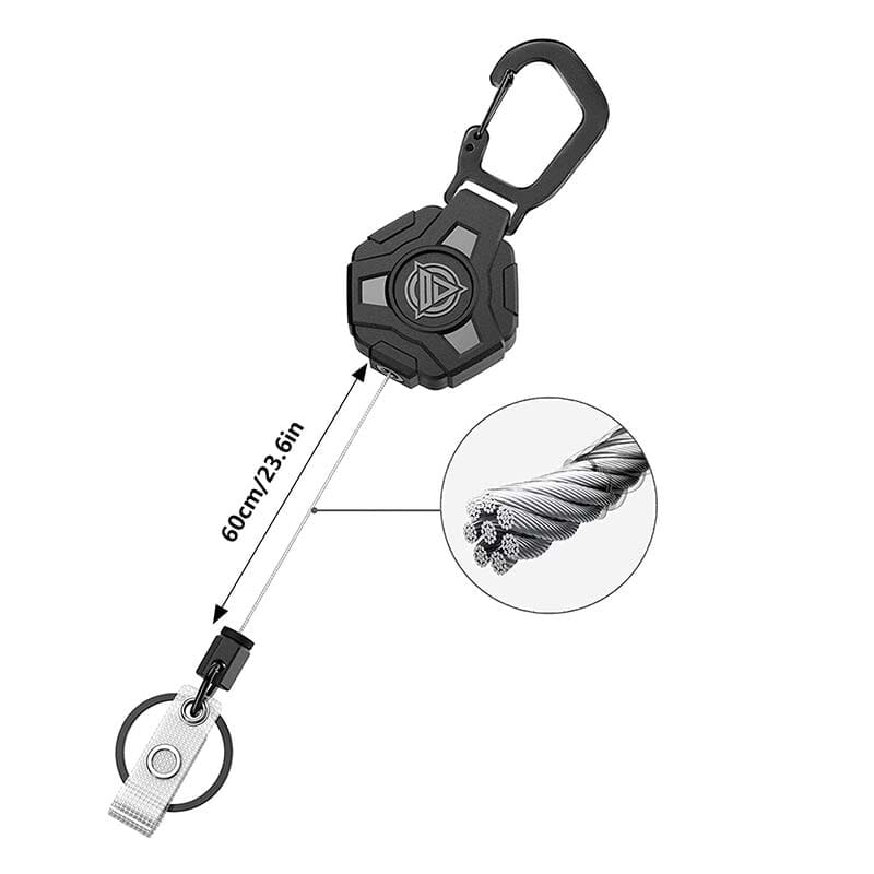 Retractable Badge Reel Keychain with Carabiner and Id Card Holder - Image 13