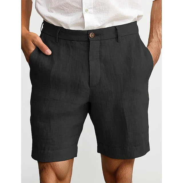 Pantaloncini estivi da uomo effetto lino per look casual – Pantaloncini leggeri da vacanza per viaggi e outfit quotidiani