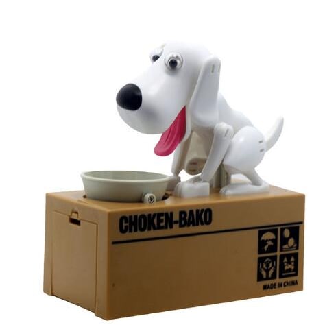 Robotic Dog Piggy Bank Big Huge Automatic Coin Eating Bowl and Googly Eyes Large - Image 7