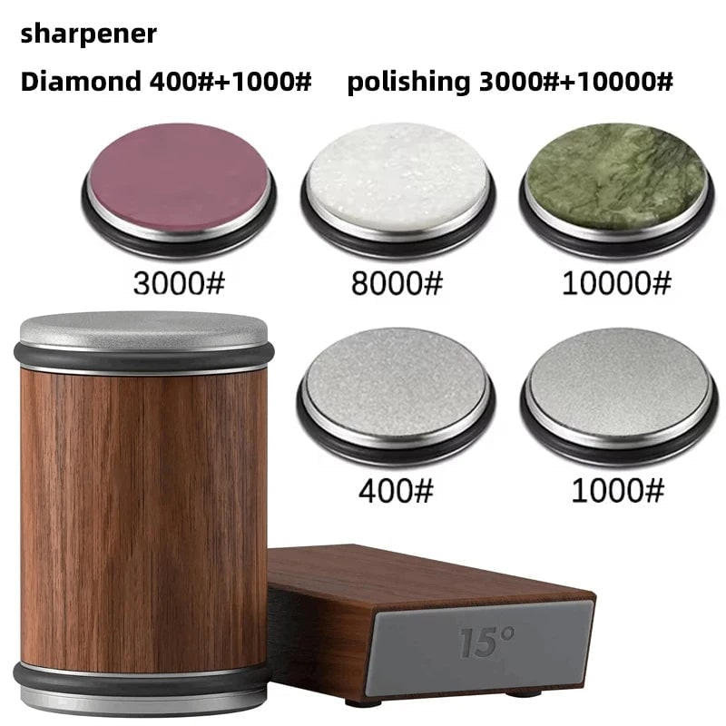 Rolling Knife Sharpener with Manual Diamond-Coated Dual-Angle Magnetic Guide - Image 61