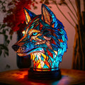 Sculptural Animal Table Lamp Stained Glass Shaped Mosaic Illuminated Gift - Image 1