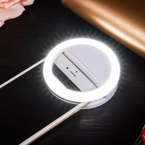 Anneau lumineux selfie portable pour la photographie et la vidéo – Éclairage LED à pince pour la création de contenu, les selfies et les appels vidéo