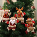 Set of 4 Plush Christmas Ornaments with Faux Fur Trim and Flannel Scarves - Image 2
