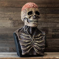 Skull Mask with Exposed Brain and Skeleton Chest Plate for Halloween Costume - Image 1