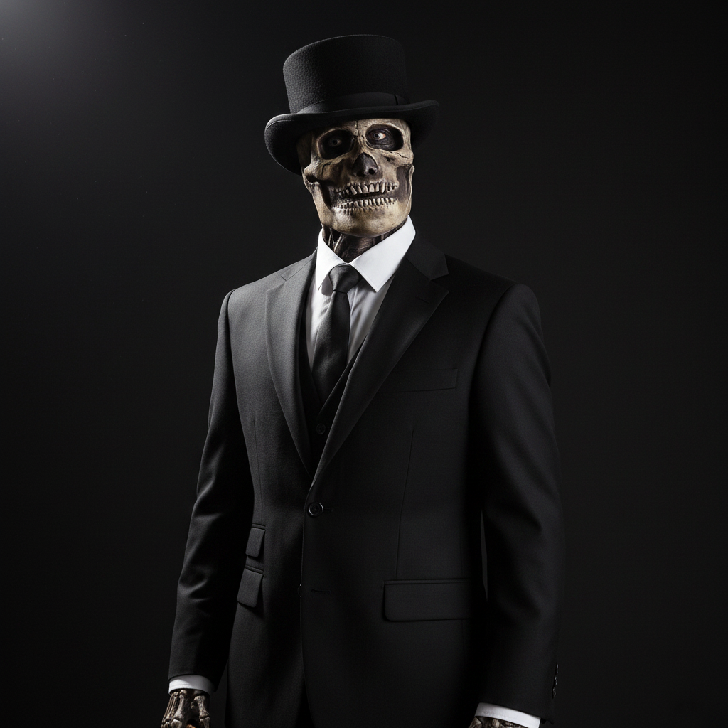 Skull Mask with Exposed Brain and Skeleton Chest Plate for Halloween Costume - Image 2