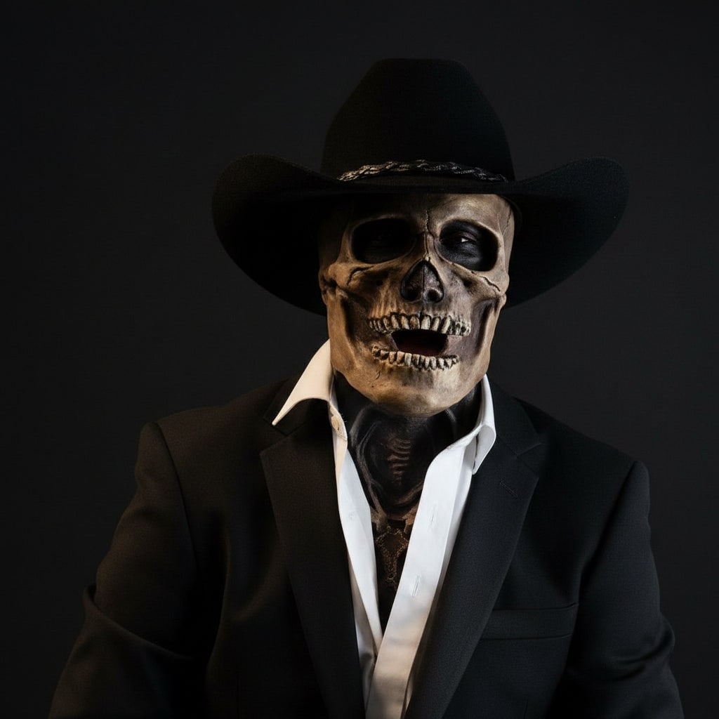 Skull Mask with Exposed Brain and Skeleton Chest Plate for Halloween Costume - Image 3
