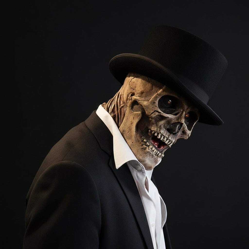 Skull Mask with Exposed Brain and Skeleton Chest Plate for Halloween Costume - Image 5