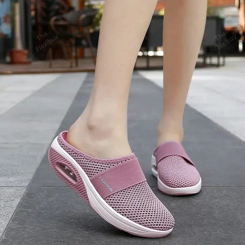 Slip-On Sneakers with Air Cushion Platform Mesh Mule and Non-Slip Sole - Image 4