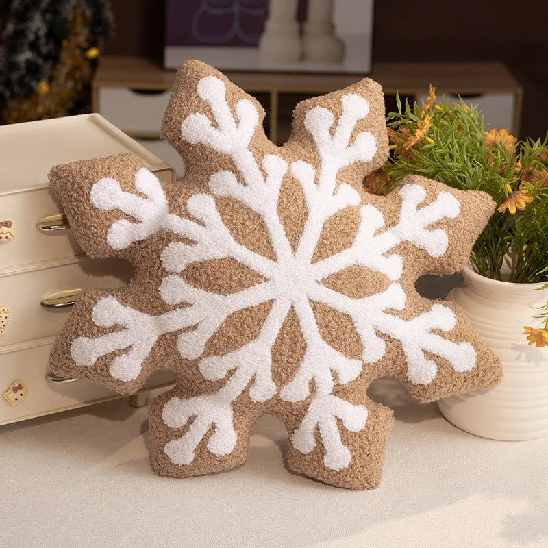 Snowflake Throw Pillow with Plush Sherpa Fabric and Tufted Pattern for Winter Decor - Image 12