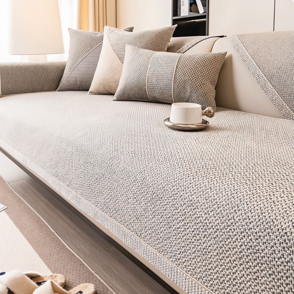 Sofa Couch Cover with Non-Slip Backing and Textured Woven Seat Protector - Image 6
