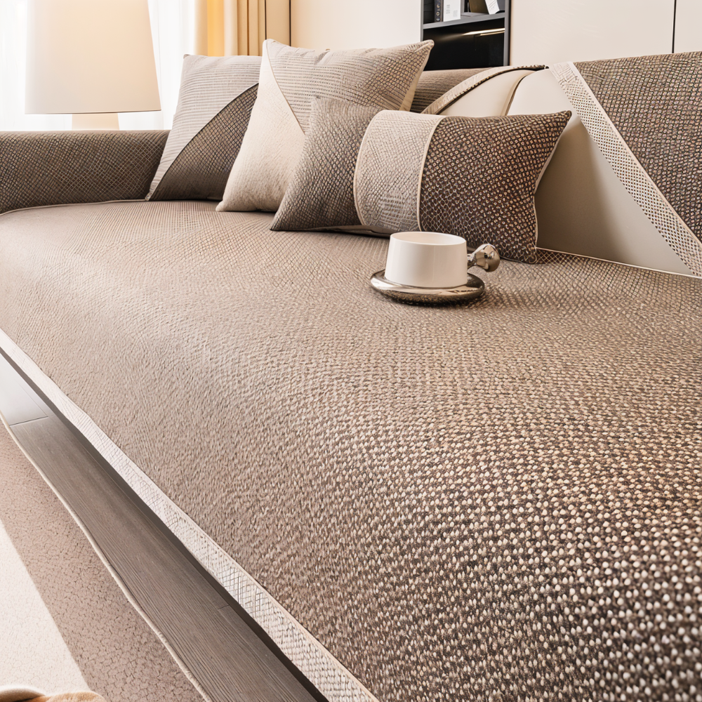 Sofa Couch Cover with Non-Slip Backing and Textured Woven Seat Protector - Image 7