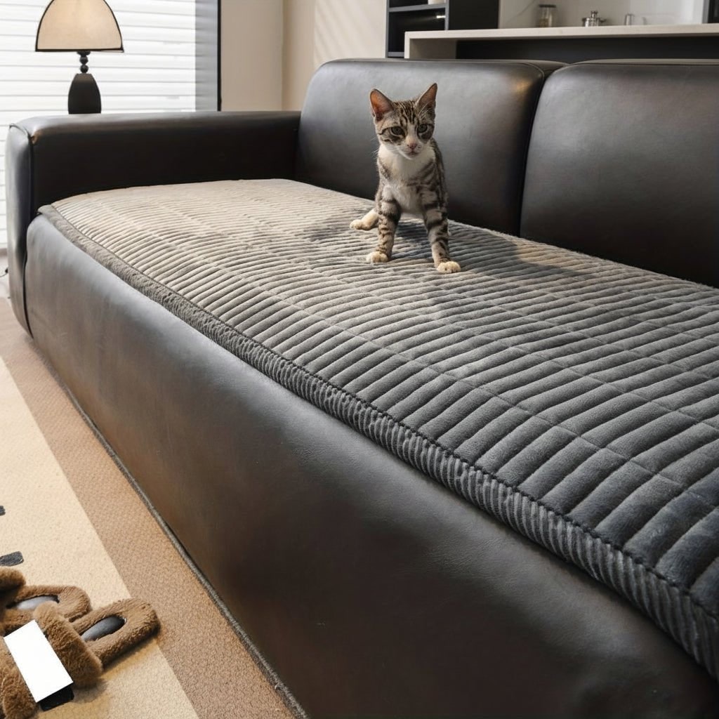 Sofa Cushion Seat Cover Quilted Plush Padded Protector Non Slip Waterproof Microfiber - Image 5