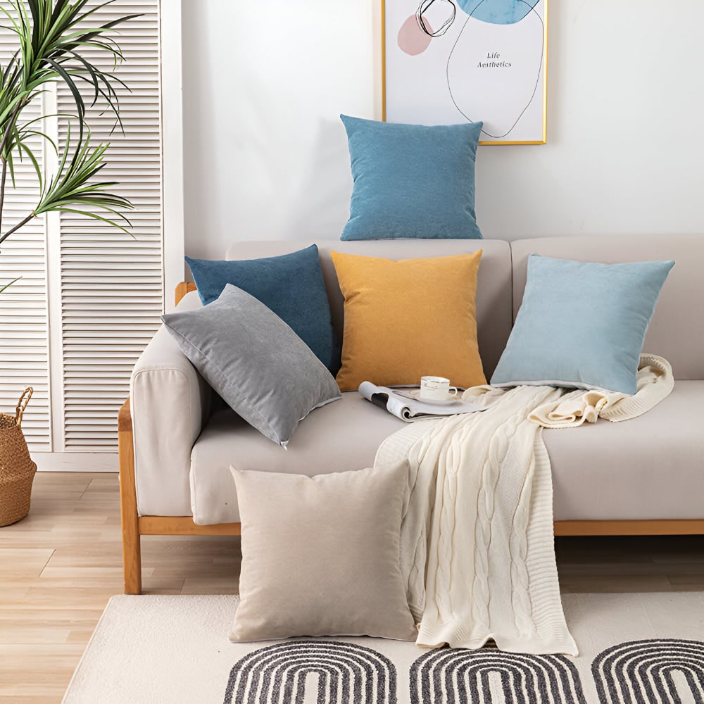 Sofa Throw Blanket Couch Cover Water Resistant Velvet Textured Stitched Edge Waterproof - Image 14