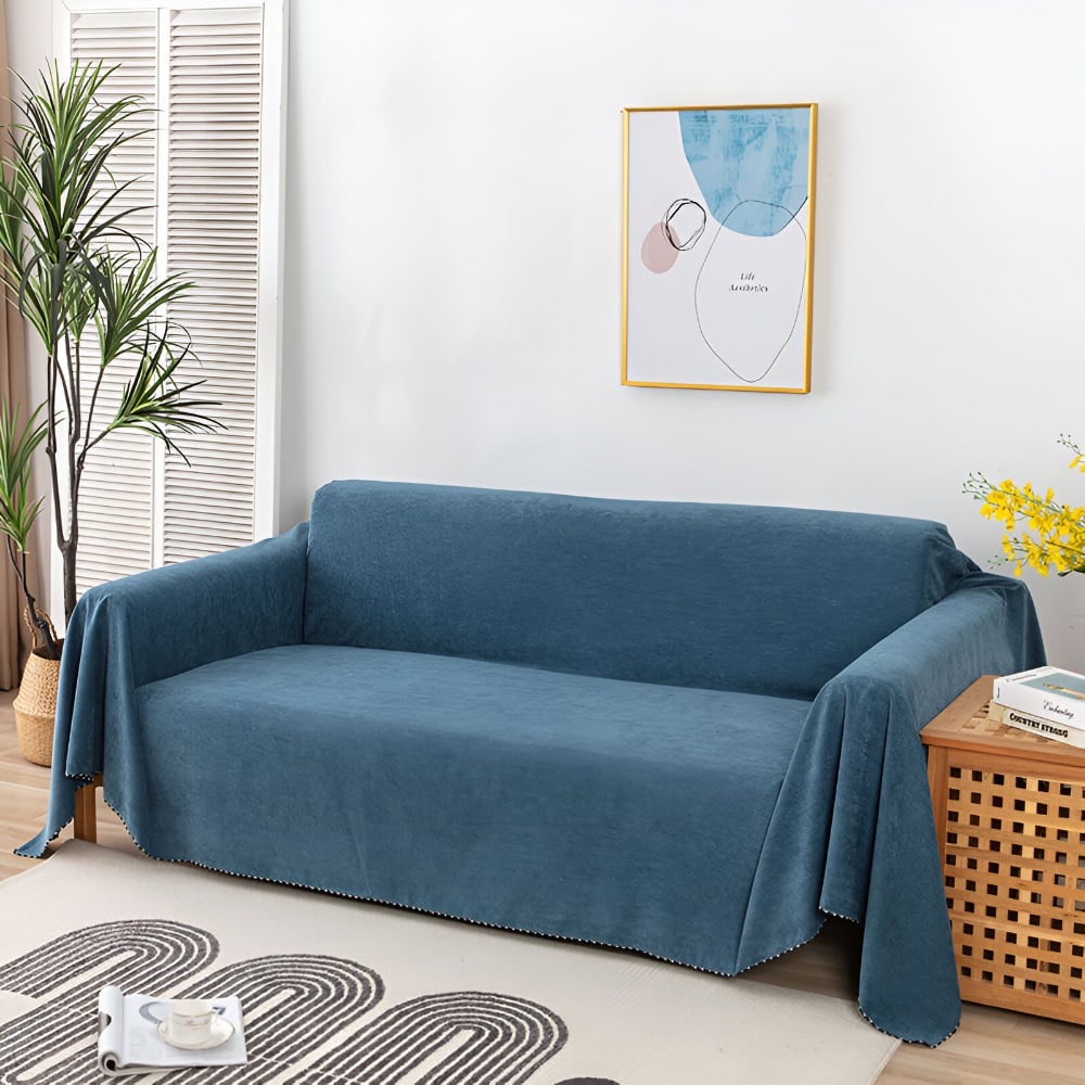 Sofa Throw Blanket Couch Cover Waterproof Textured Stitched Edge Protector - Image 1