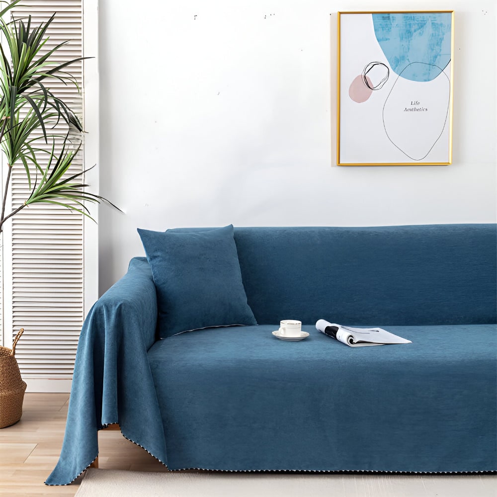 Sofa Throw Blanket Couch Cover Waterproof Textured Stitched Edge Protector - Image 2