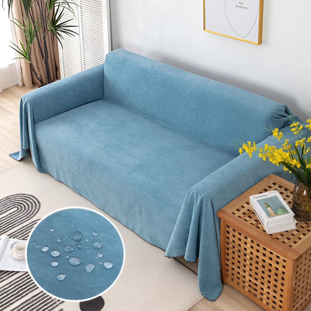 Sofa Throw Blanket Couch Cover Waterproof Textured Stitched Edge Protector - Image 4