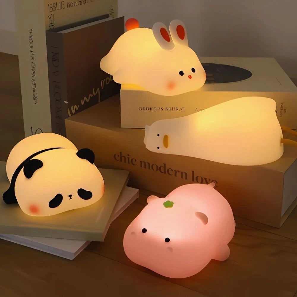 Soft Silicone Night Light Rechargeable Animal Portable LED Kids Gift With Timer - Image 22