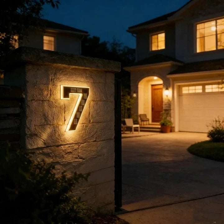 Solar House Numbers with Automatic LED Backlit Lighting and Integrated Panel - Image 12
