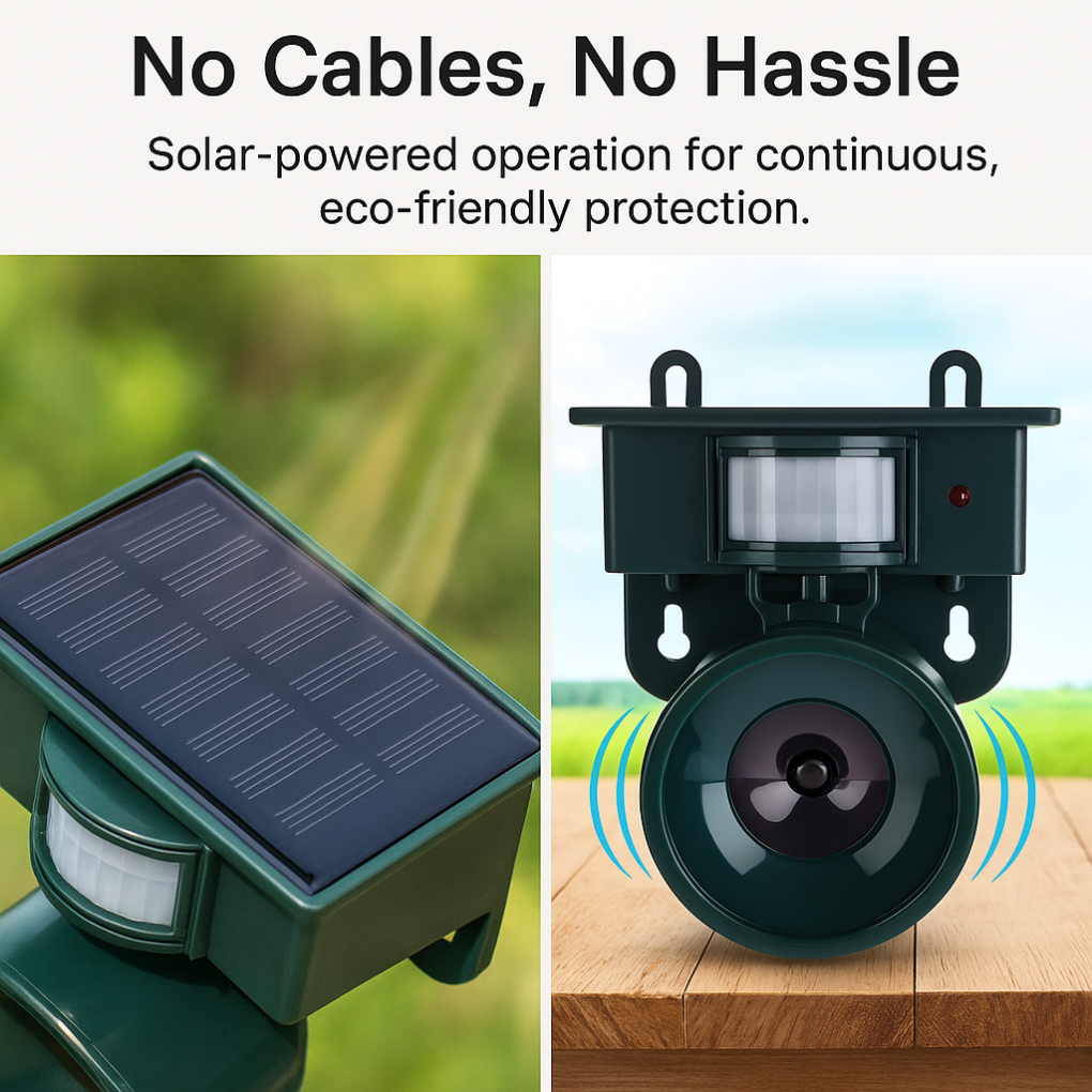 Solar Powered Motion Activated Ultrasonic Bird Deterrent with Adjustable Frequency - Image 7