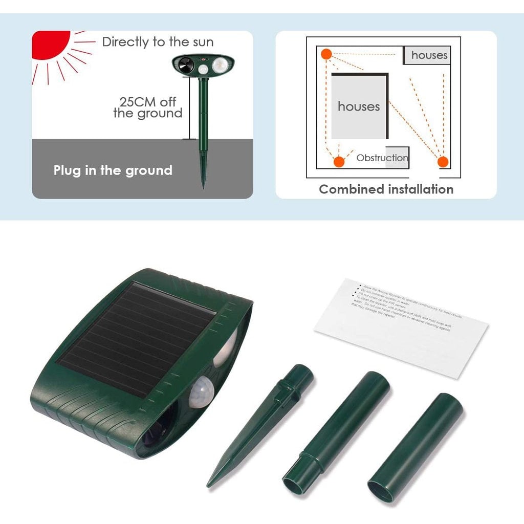 Solar Powered Ultrasonic Pest Repeller with Motion Sensor and Flashing LED Light - Image 13