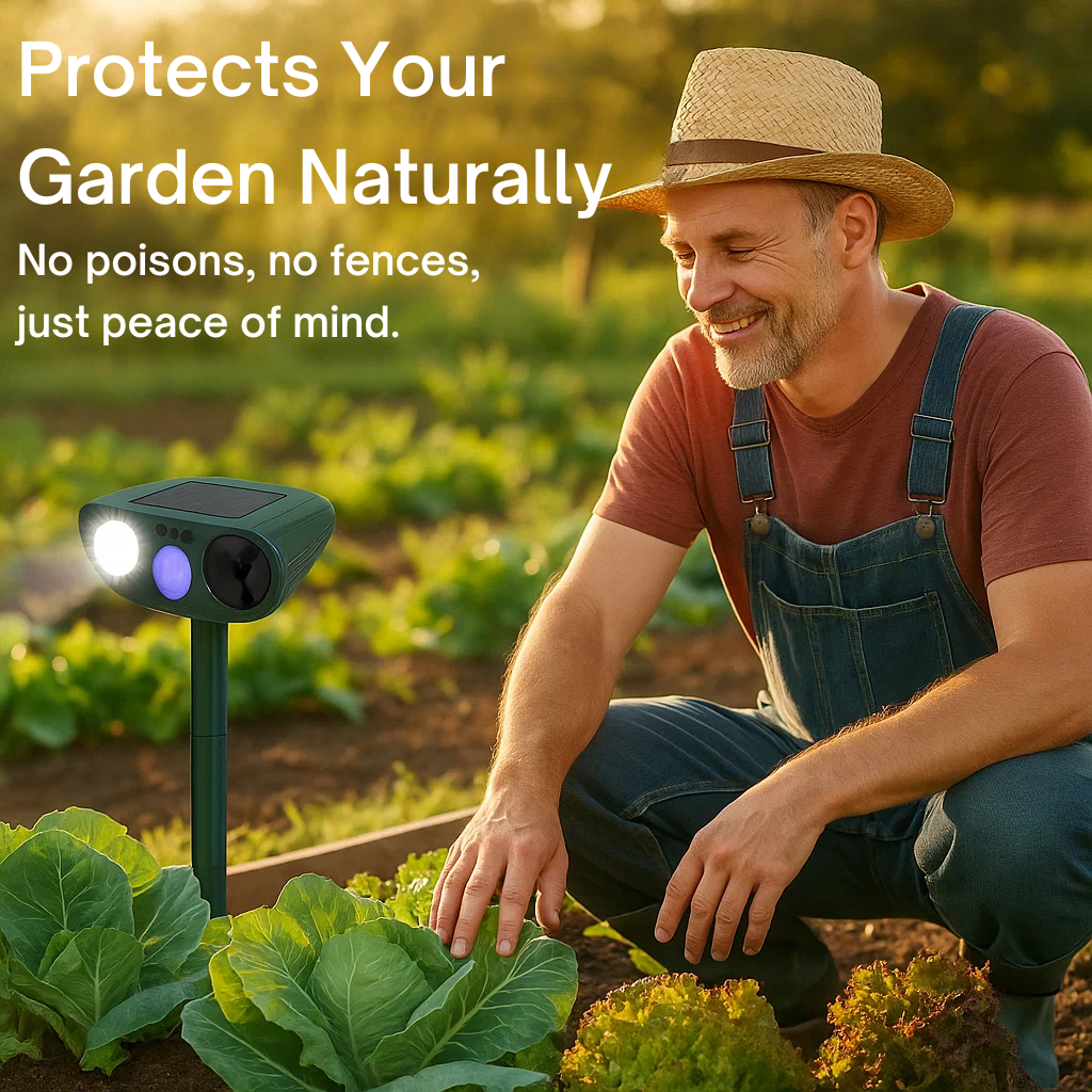 Solar Powered Ultrasonic Pest Repeller with Motion Sensor and Flashing LED Light - Image 6