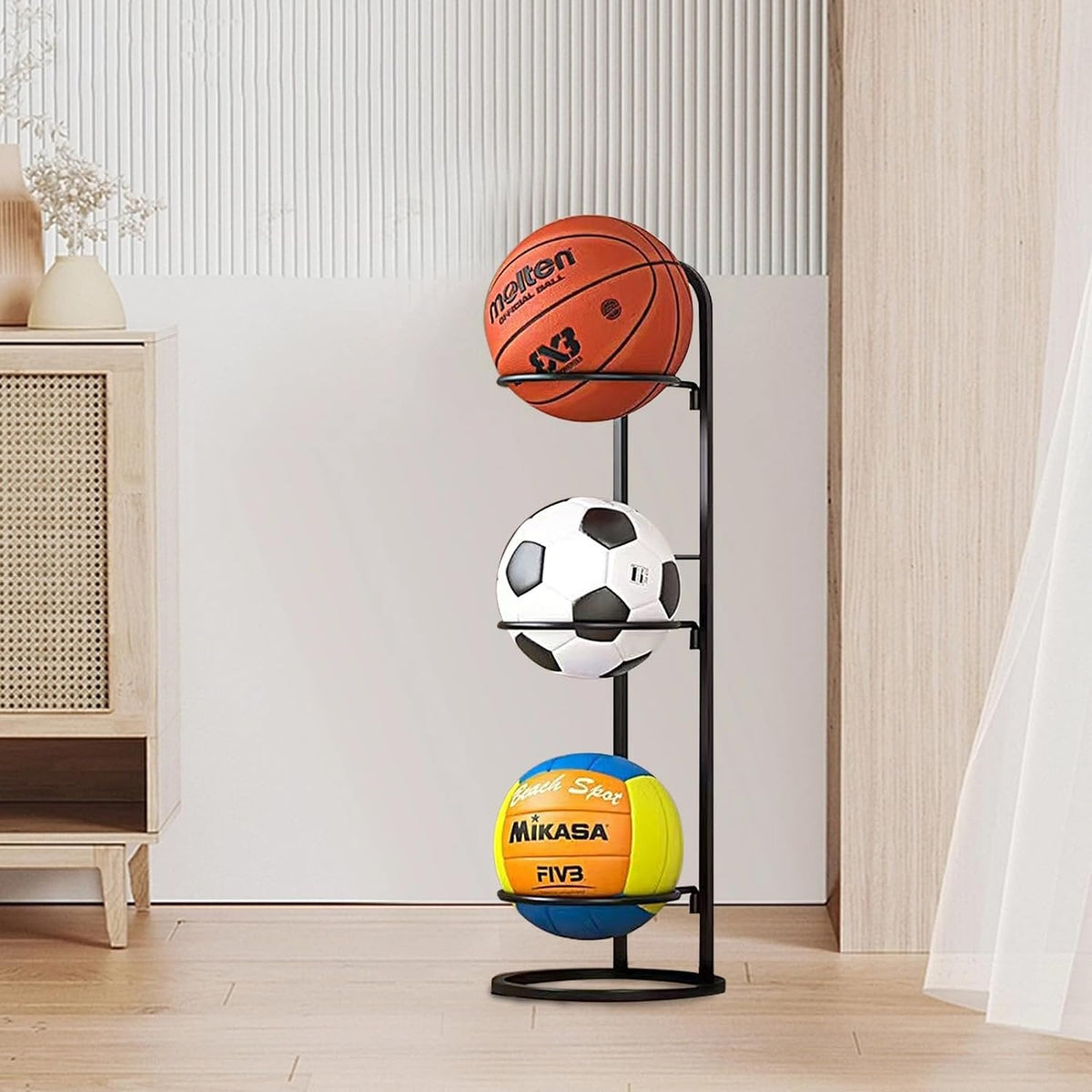 Platzsparendes Sportball-Aufbewahrungsregal – Ordnungshilfe für Bälle und Zubehör zu Hause, in der Garage oder im Fitnessstudio